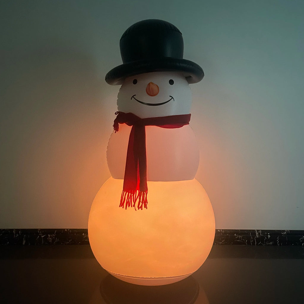 Inflatable PVC Glowing Snowman And Santa Claus Christmas Decorations Outdoor Yard Lighting Air-filled Sturdy Christmas Ornaments Qme