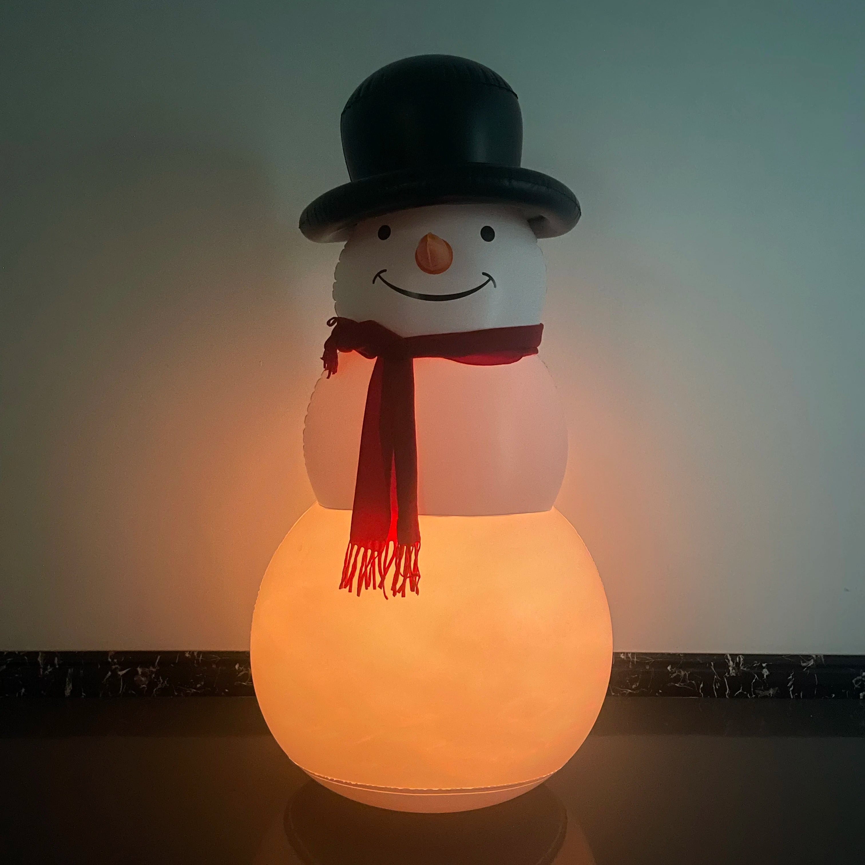 Inflatable PVC Glowing Snowman And Santa Claus Christmas Decorations Outdoor Yard Lighting Air-filled Sturdy Christmas Ornaments Qme