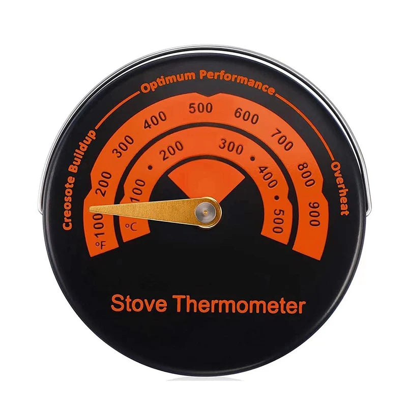 Magnetic Fireplace Fan Stove Thermometer Log Wood Burner Barbecue Qme
