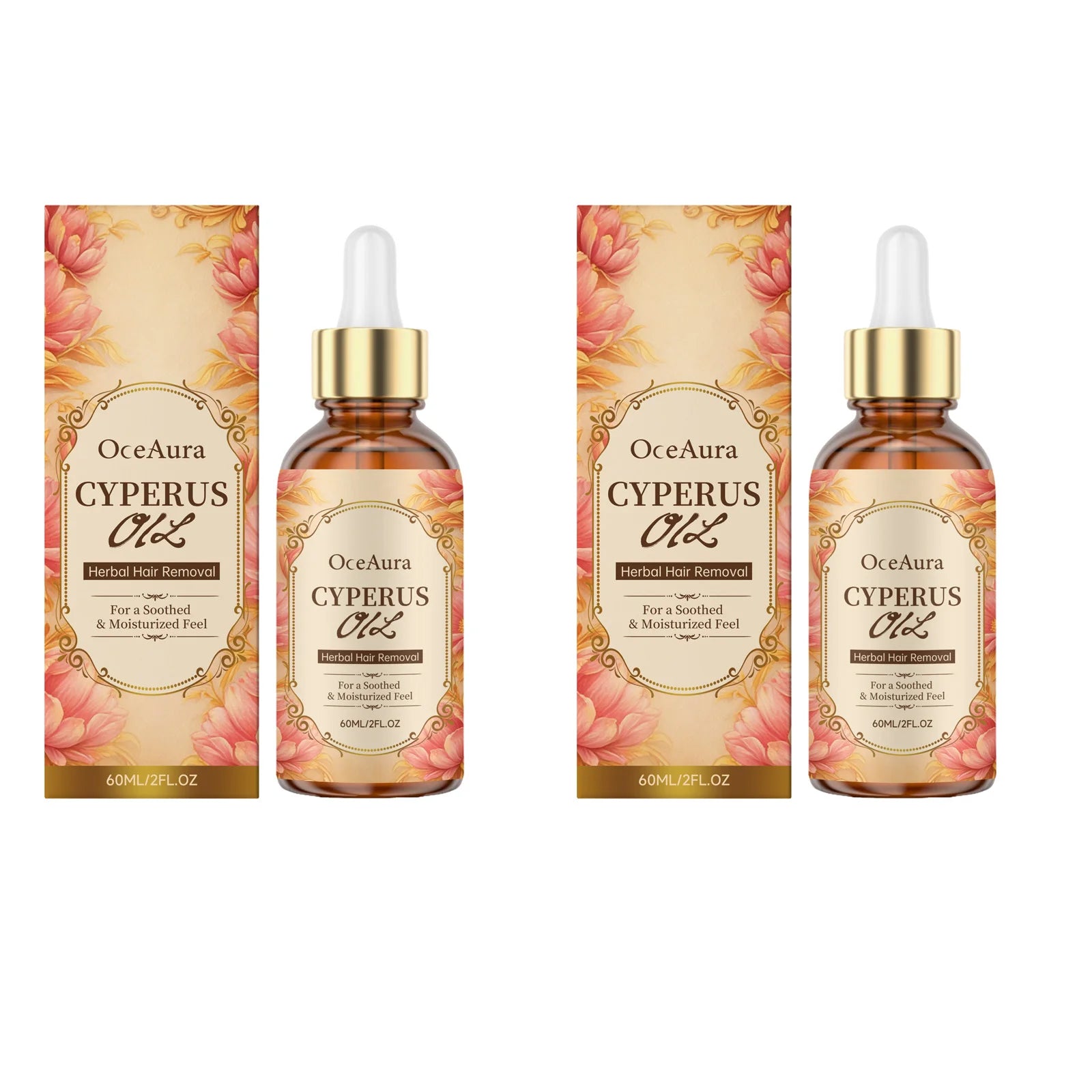 Oceaura Cyperus Rotundus Oil Hair Removal Prevent Growth Inhibitor Qme 2 X 60ml Boxed