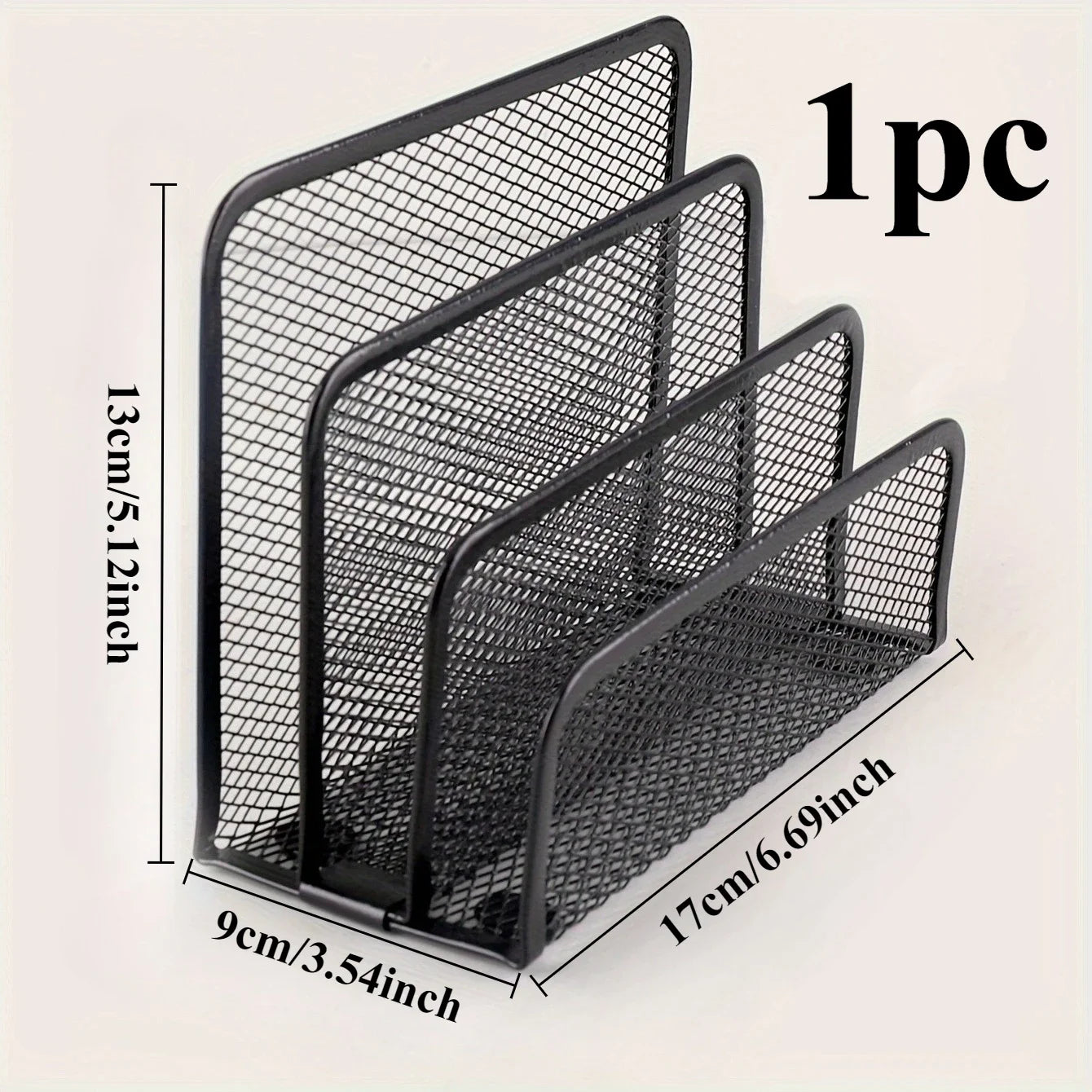 Multifunctional Office Desk Organizer Set - Metal Mesh File Rack, Letter Holder, Multi-Tier Bookshelf, Envelope and Card Stand Qme