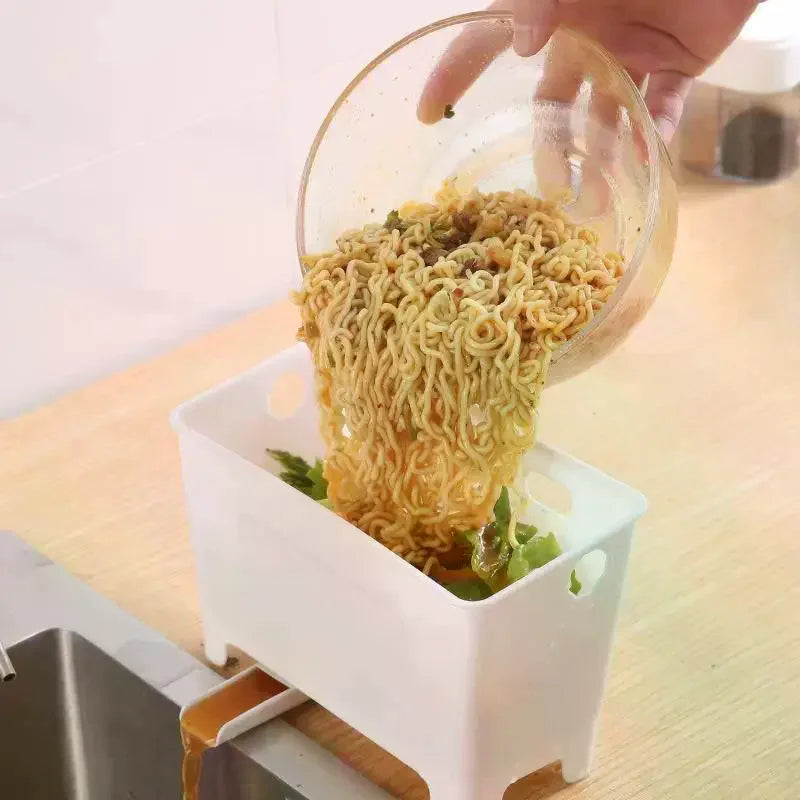 Table Top Trash Can Mini Home Kitchen Waste Storage Box Sink Drain Basket Dry Wet Separation Filtration Magical Qme