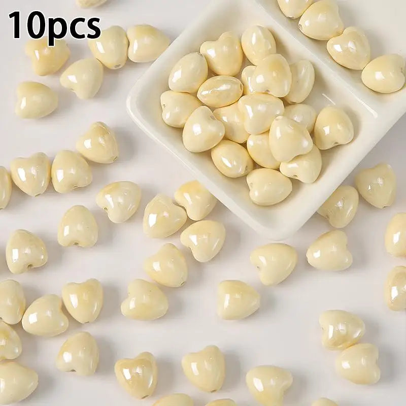 10Pcs Ceramic Loose Beads, DIY Jewelry Making Supplies for Necklaces & Earrings, Ceramic Pendants for Crafting Accessories Qme A1
