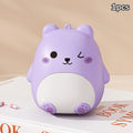 Pill Box Cute Cartoon Small Bear Portable Double-layer Compartment Qme Purple