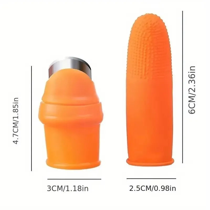 Multifunctional Thumb Knife Finger Cots Set Labor-Saving Picking Tool for Strawberry Hulling Garlic Peeling Vegetable Qme
