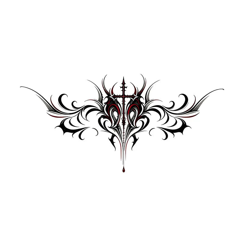 Tattoo Sticker Dark Line Temporary Tattoo Waterproof Long Lasting Women Symmetrical Sexy Pattern Couple Fake Tattoo Leg Chest Qme