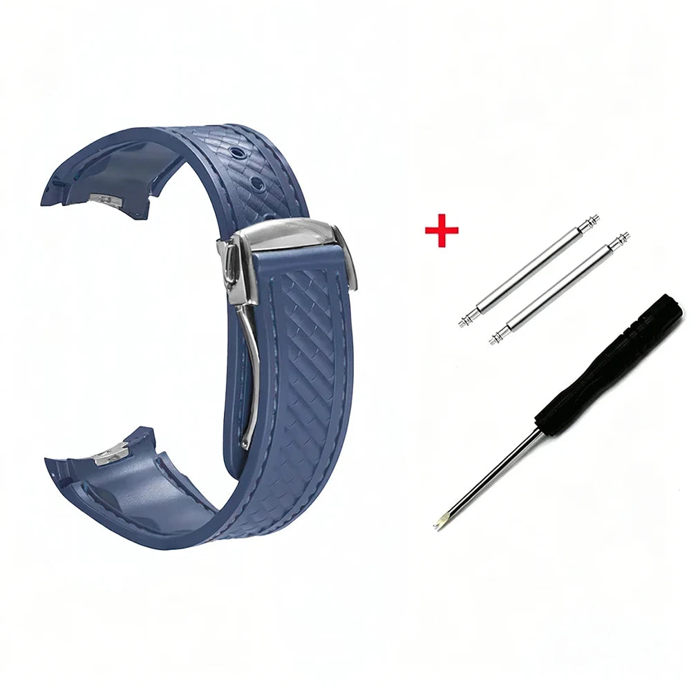 Rubber Watchband For Omega AT150 Seamaster 300 AQUA TERRA Diving watches straps Black Blue Silicone Watch Strap 20mm bracelet Qme GemUUSS 20MM width band