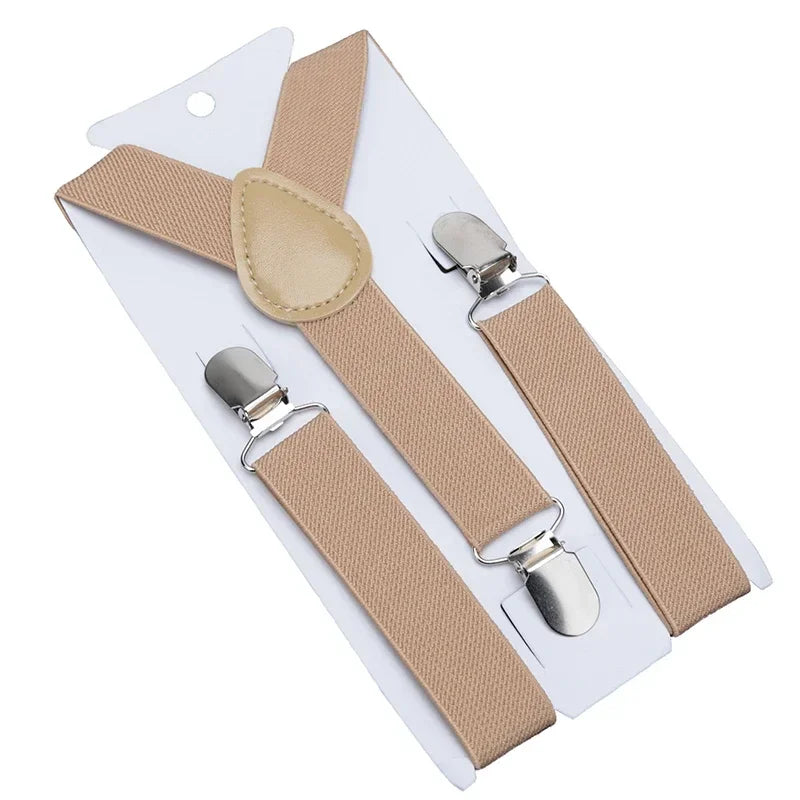 Solid Kids Suspenders Fashion Children Boys Braces Girls Elastic Qme