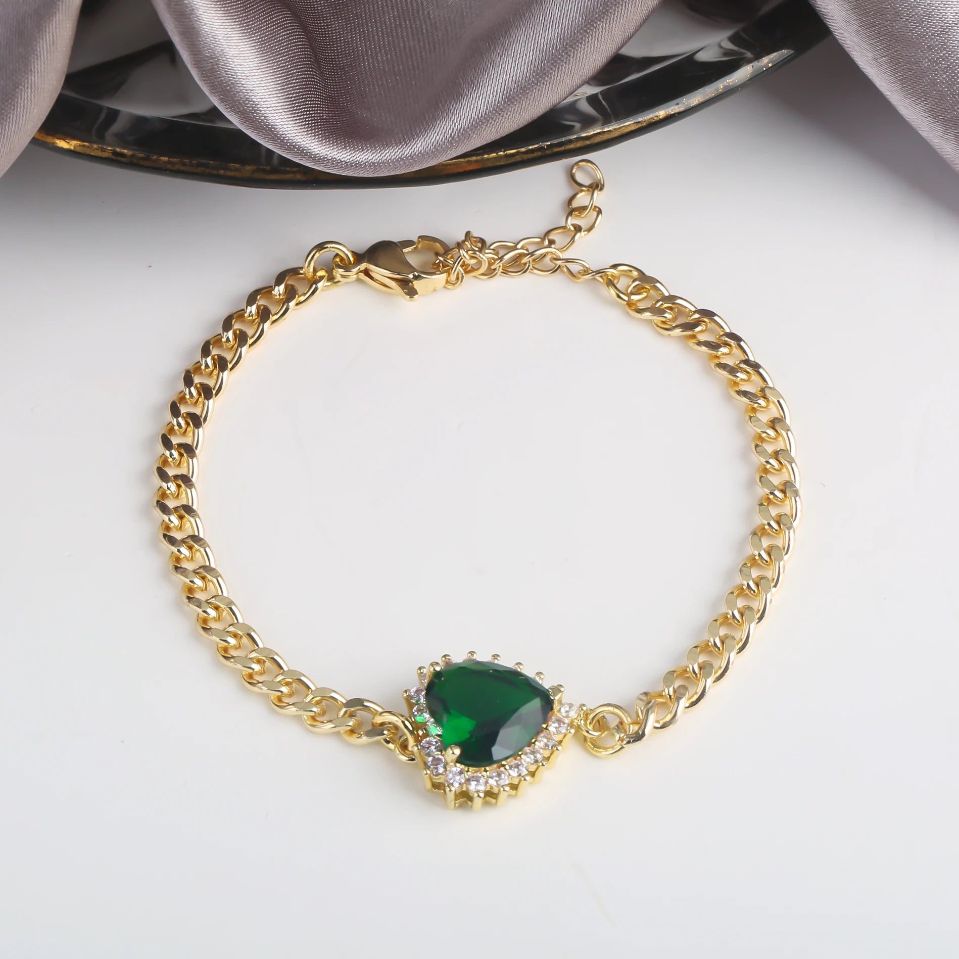 High Quality Copper Inlay Heart Crystal Bracelet Rose Chain Adjustable Bracelet Sweet For Wedding Party Daily Wear Jewelry Gift Qme 10