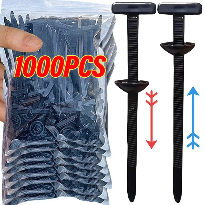 Universal Nylon Cable Tie Buckle Auto Fastener Screw Replacement Clip Car Fender Trunk Engine Guard Panel Self-Locking Wire Ties Qme