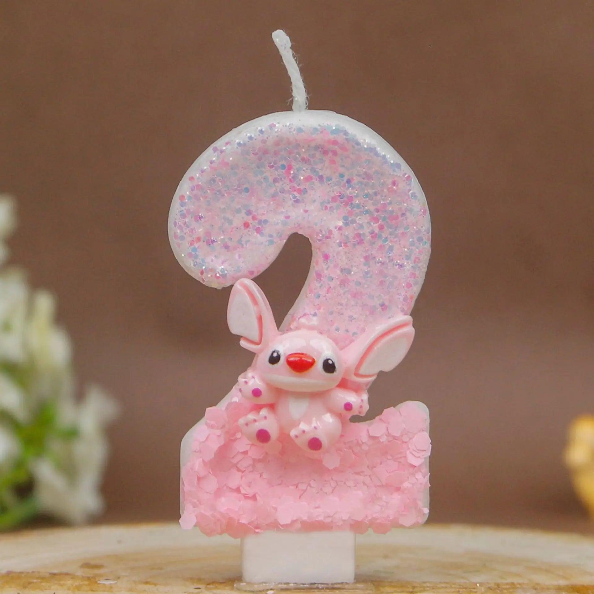 Stitch Digital Candles 0-9 Cute and Creative Pink Birthday Candles for Cartoon Cakes Sets the Mood Qme 2