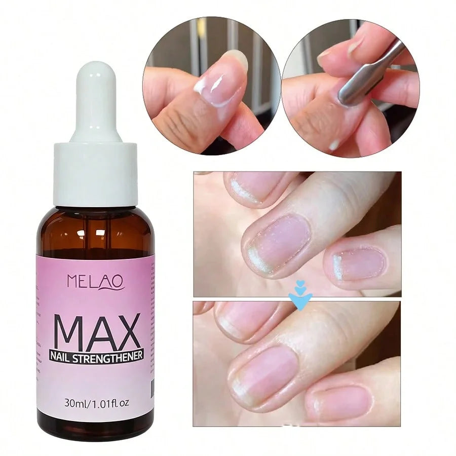 MELAO Max Nail Strengthener Serum, Nail Hardener for Weak Thin Cracked Nails, Repair Split Peeling Nails & Boost Nail Qme