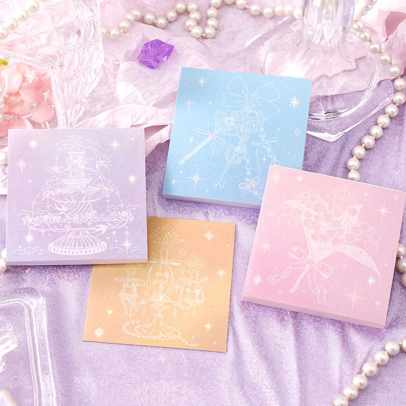 100 Pcs Kawaii Korean style sticky notes DIY scrapbook colorful paper decoration magazine notepad aesthetic stationery supplies Qme