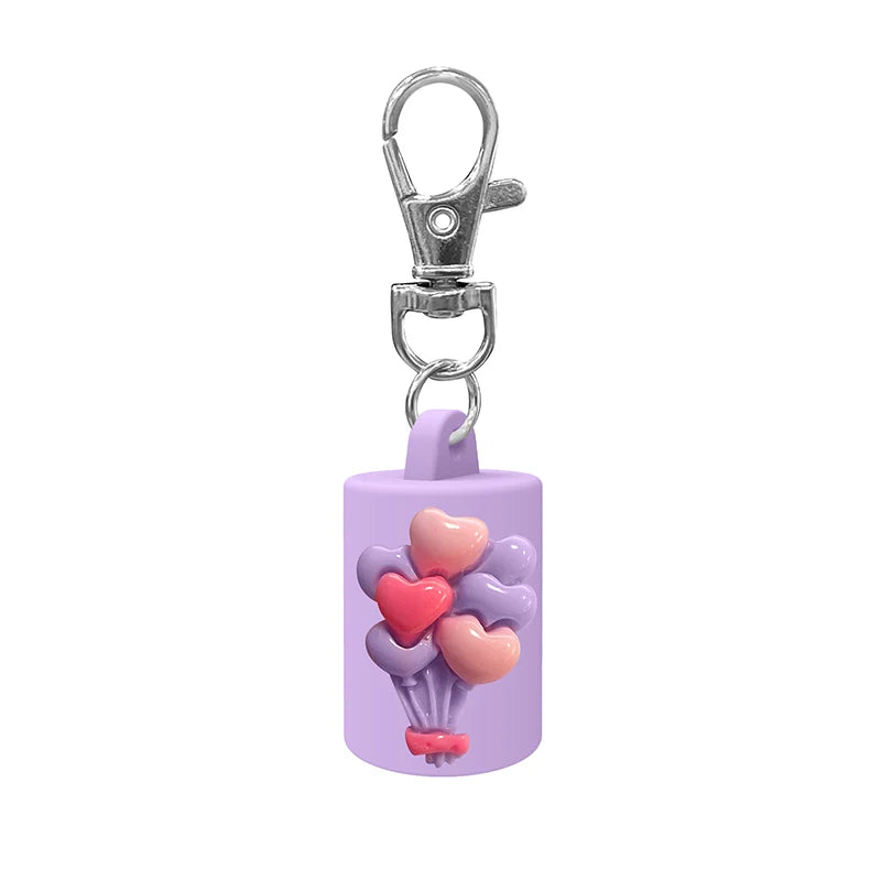 Portable Lipstick Pouch Keychain Balloon-shaped Protective Case Lip Qme Purple