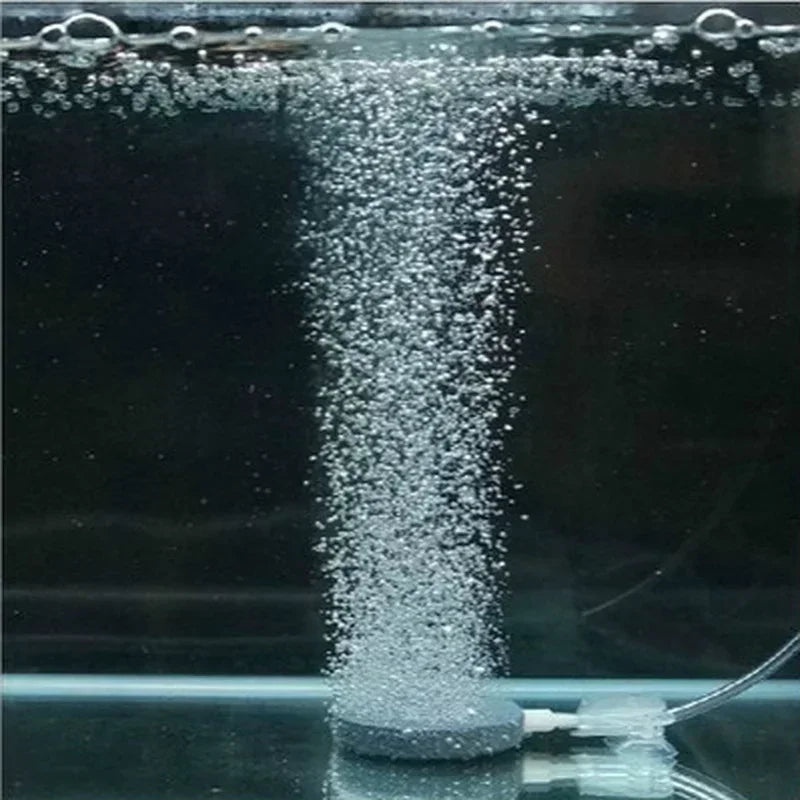 Air Bubble Stone Aquarium Aerator Pond Pump Disk Hydroponic Oxygen Qme