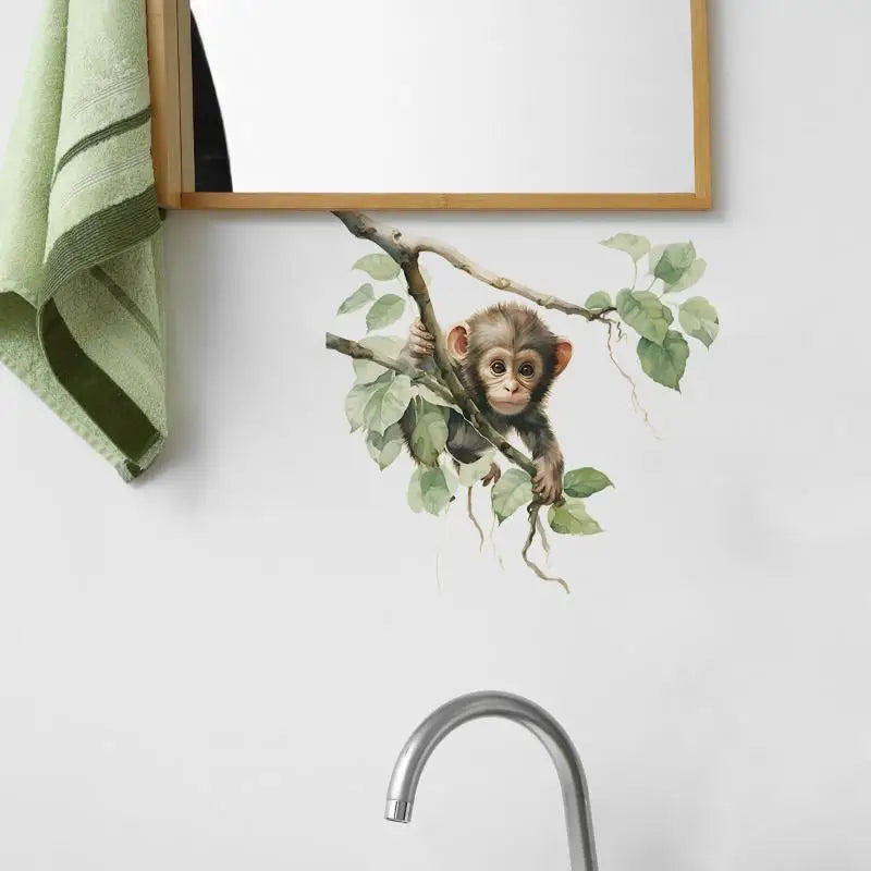 Living Room Cabinet Refrigerator Home Decoration Cute Monkey Wall Qme
