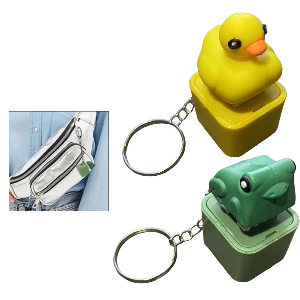 Duck Quacking Fidget Toy - Quacking Duck Keychain For Mini Quacking Duck Stress Reliever Plastic Frog Duck Keychain Qme