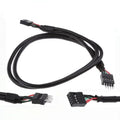 Spot SB2.0 DuPont 9PIN Extension Cord 9PIN Male To 9PIN Master USB Extension Cord Front Line Double Cable Qme Black 515mm