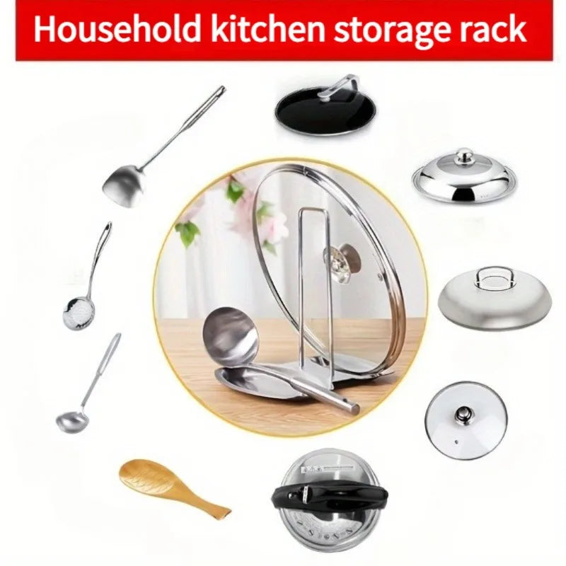 1 Rack Pot Lids Soup Ladles No Drill Ladle Holder Detachable Kitchen Qme