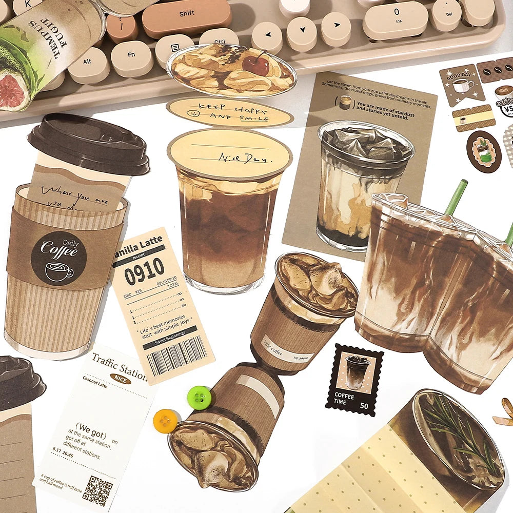 20 pcs Plant Flower Leaf Decorative Sticker Hand Account Material Sticker Pack For Scrapbooking Label Diary Stationery Stickers Qme