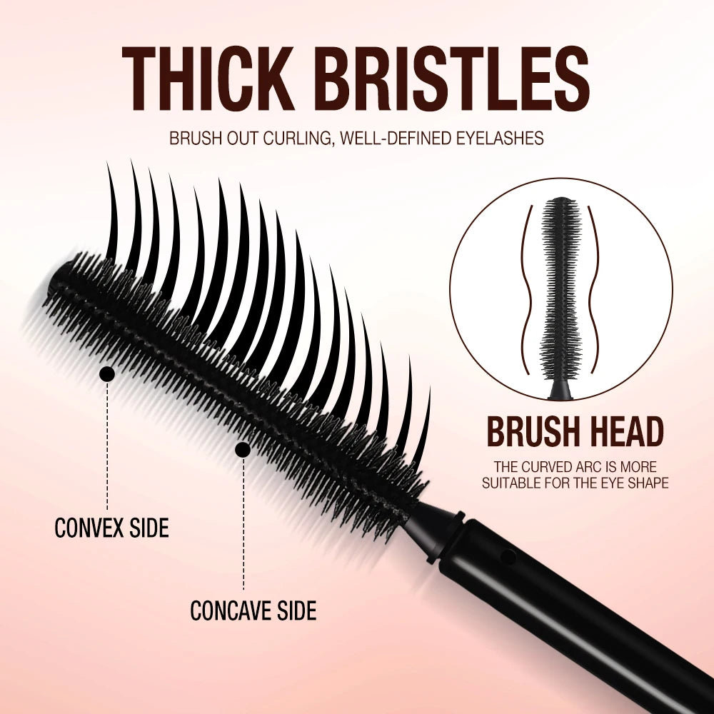 O TWO 4D Black Mascara Curling Waterproof Lashes Thick No Clumping Qme