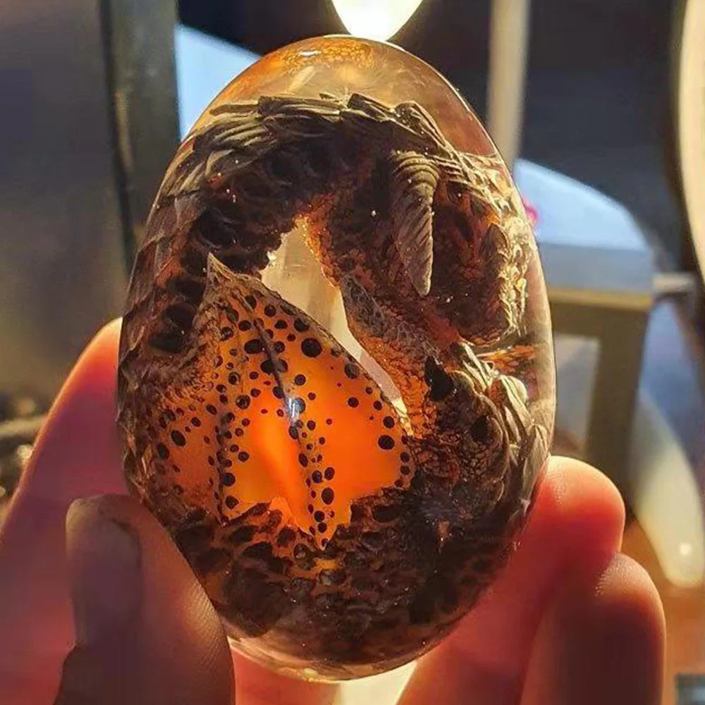 Lava Dragon Egg Statue Ornament Cosplay Dinosaur Resin Art Craft Sculpture Crystal Gemstone Halloween Decoration Toy Prop Qme B China Mainland