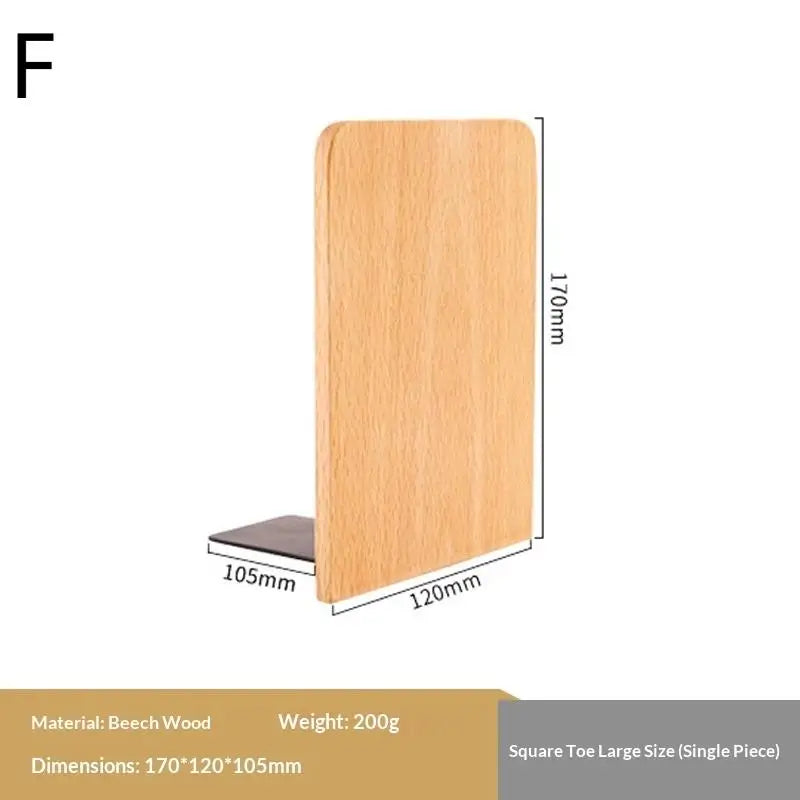 Nature Wooden Bookends Desktop Bookshelf Desk Organizer Office Home Qme F