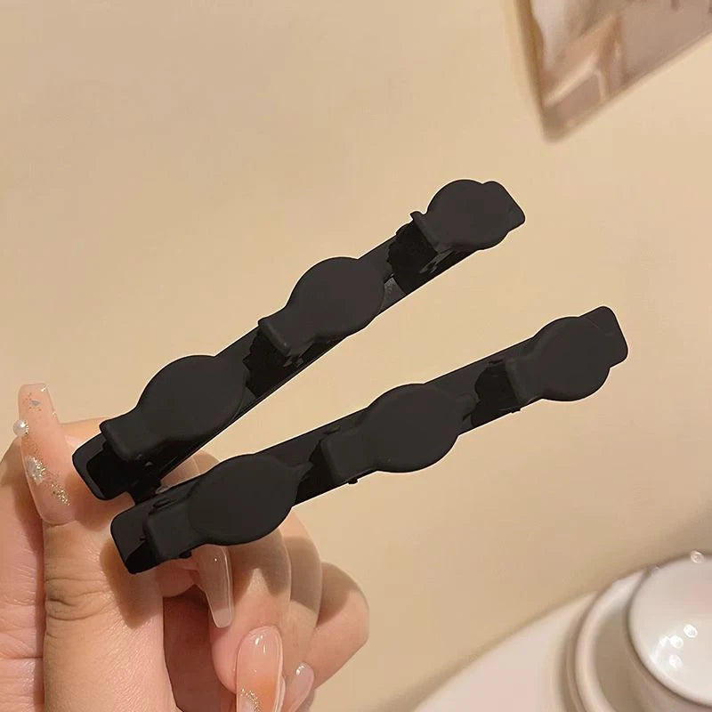 High-quality Solid Braided Hair Clip Fragrant Forehead Flock Accessory Qme A4 Black