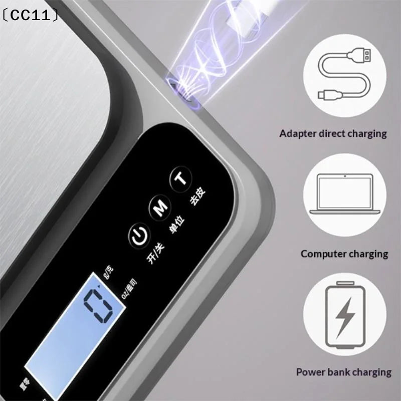 Scale Baking Gram Weight Scales LCD Display Rechargeable Electronic Qme