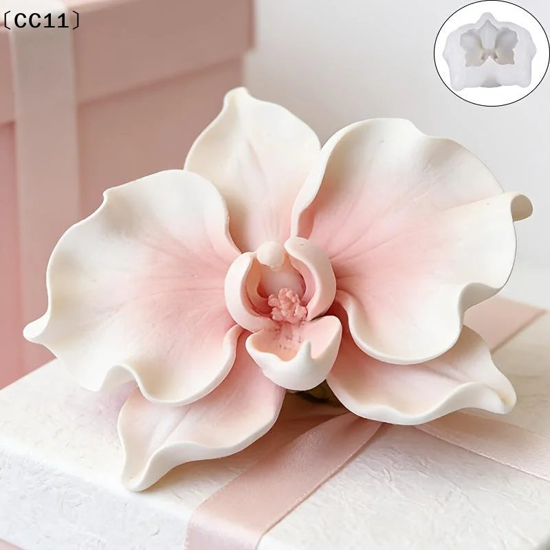 Mousse Cake Baking Mold Delicate Compact Orchid Silicone Petals Qme