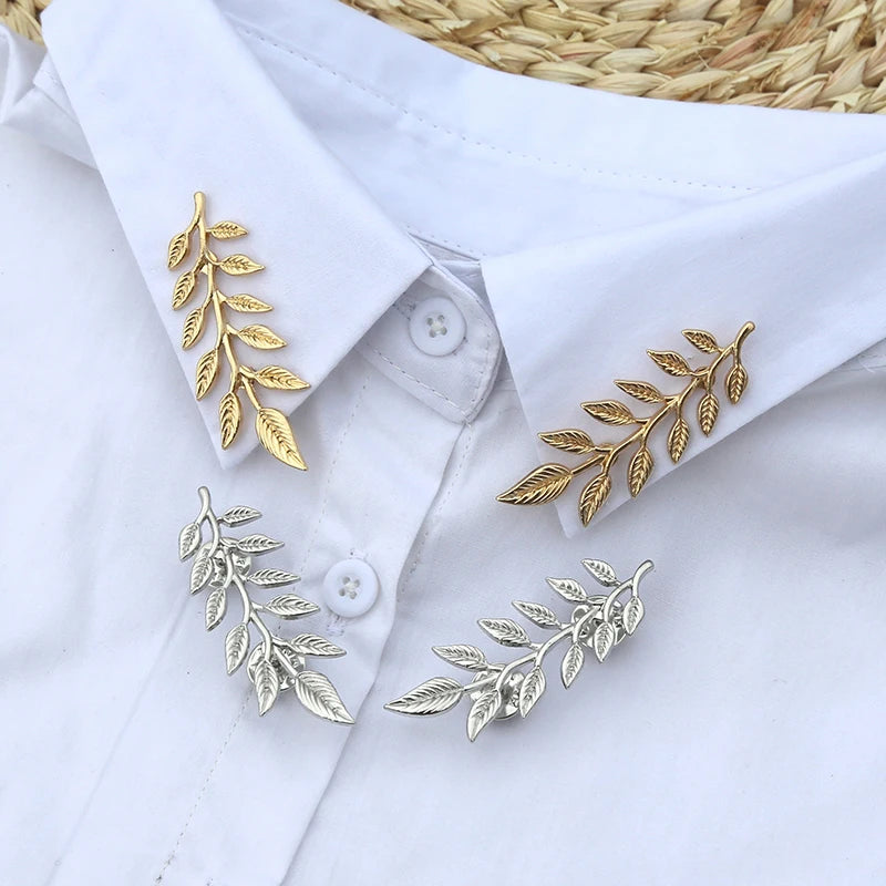 Vintage Triangle Shirt Collar Pin Brooch Women Hollow Out Metal Qme