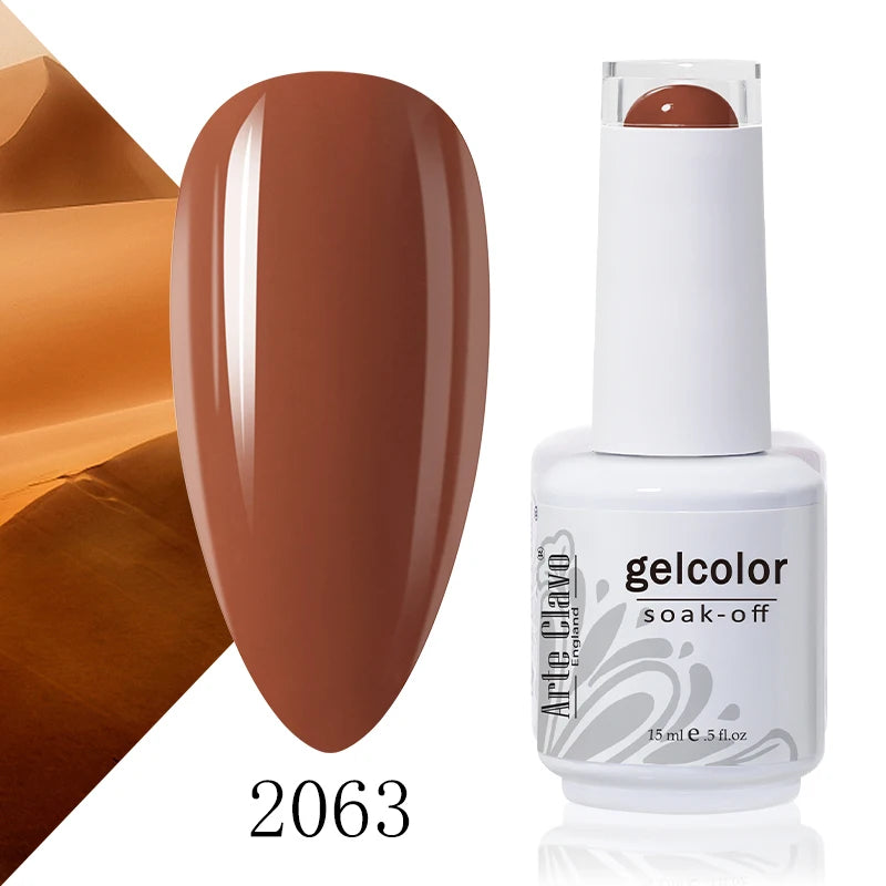 Arte Clavo Solid Gel Nail Polish Rainbow Summer Varnish Soak Off Qme