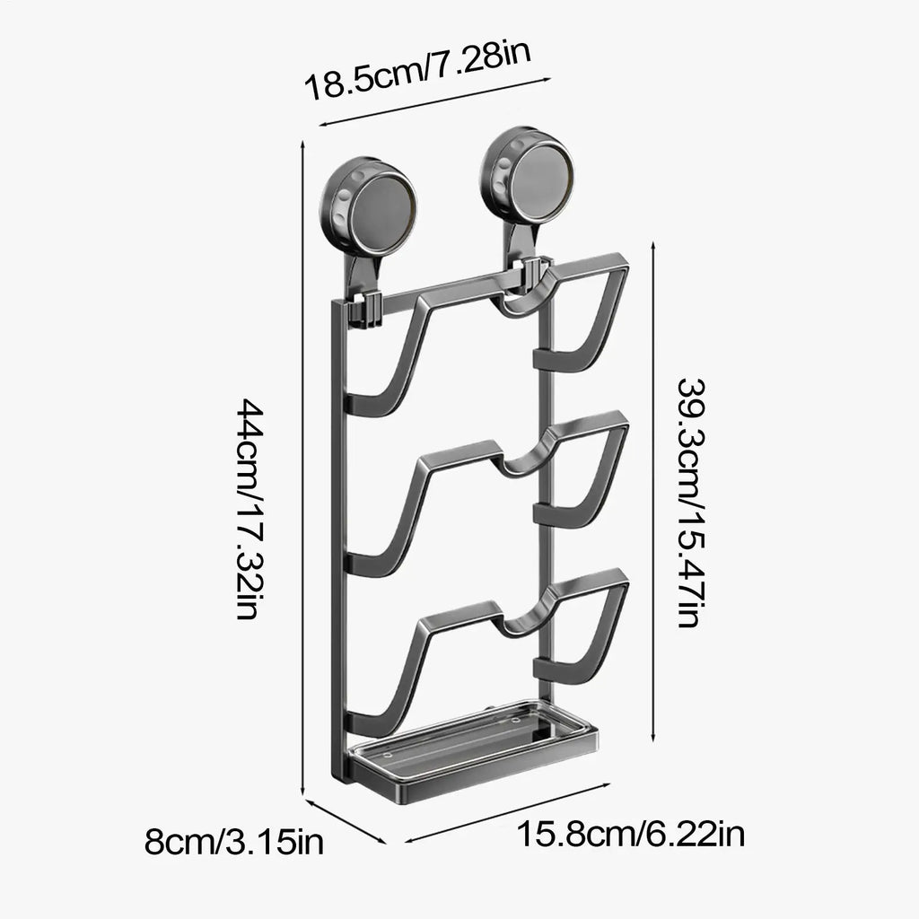 Pot Lid Rack Organizer 3-Tier Space-saving Storage Kitchen Qme