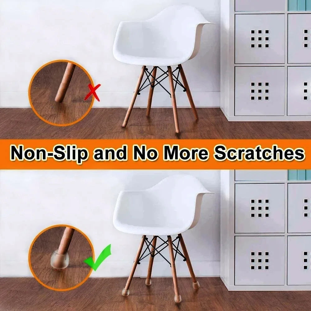 16/24Pcs Rubber Non-slip Chair Leg Cap Prevent Scratches Reduce Noise Wood Floor Protector Waterproof Anti-mold Furniture Parts Qme
