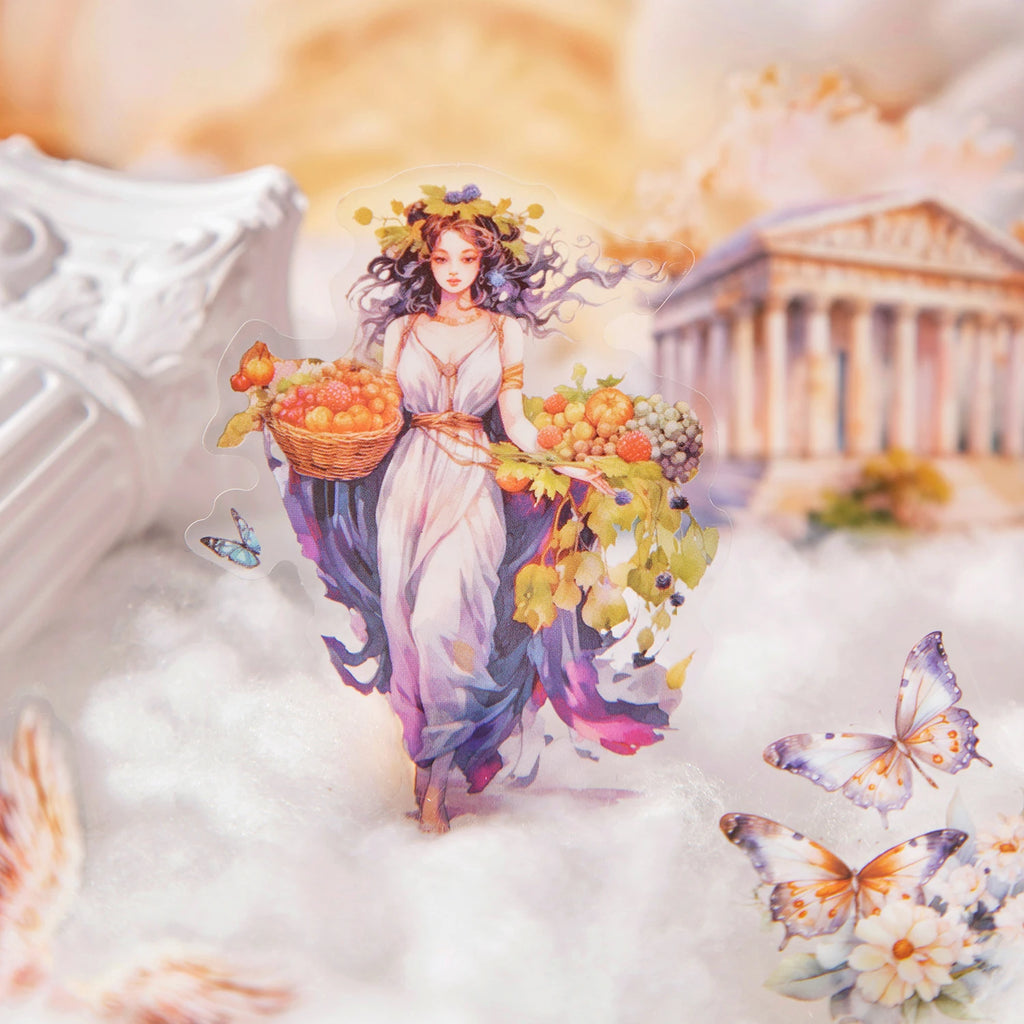 European Goddess Mythology Theme PET Stickers 15 Sheets for Scrapbooking Journal DIY Decoration Collage Diary Qme