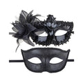 Black Series Masquerade Masks for Couples Lace Masks Party Venetian Christmas Mardi Gras Mask Set Cosplay Costume Accessory Qme B