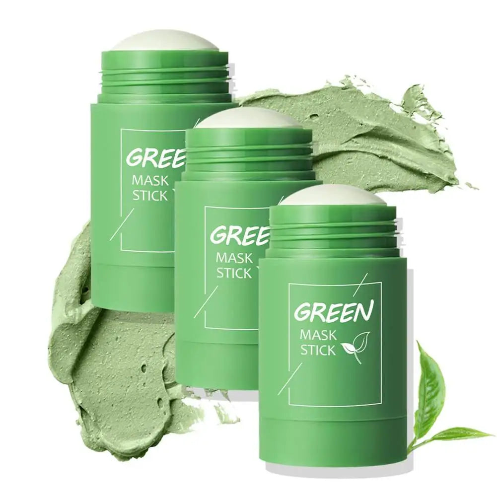 1/3PCS Green Tea Clay Stick For Face, Green Smear Acne Shrink Blackhead Green Tea Extract Facial Mask Pore Cleansing Qme