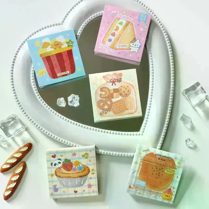 Cute Cartoon Food Series Memo Sticker Message Paper DIY Non Sticky Qme