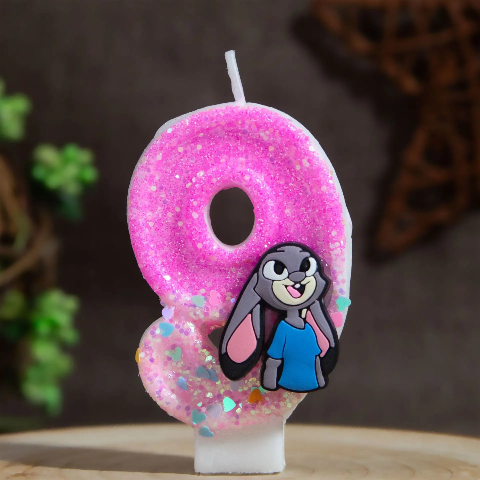 Judy Rabbit Birthday Candles Number 0-9 Cake Holiday Mood Lighting Qme 9