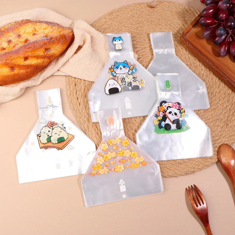 Lovely Cartoon Japenese Triangle Rice Ball Disposable Packaging Bag Qme