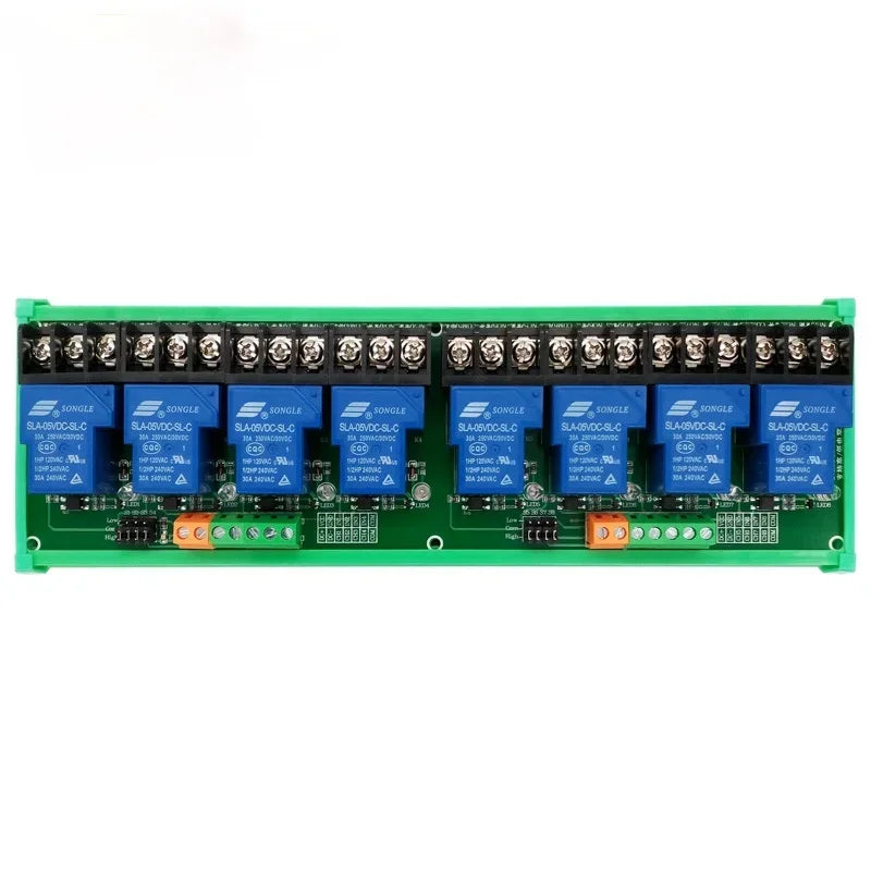 Eight 8 Channel Relay Module 30A with Optocoupler Isolation 5V 12V 24V Supports High and Low Triger Trigger for Smart Home Qme