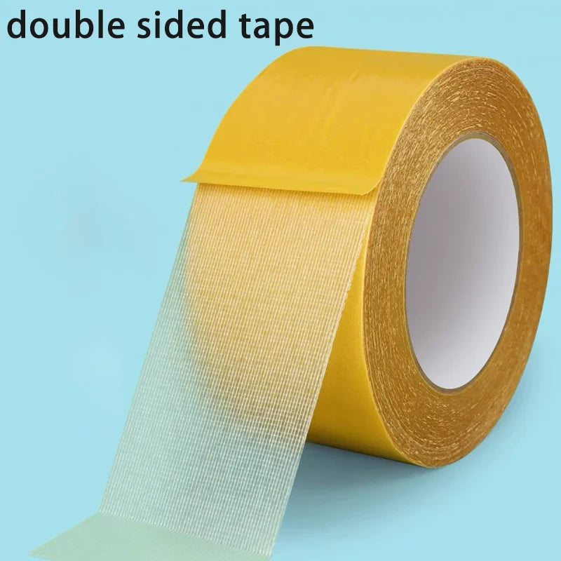 10M Double Sided Tape High Viscosity Grid Fiber Transparent Double Sided Tape Sticky Waterproof Adhesive Fiber Mesh Tapes Qme