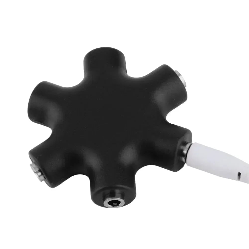 5pcs 3.5mm Audio Aux Cable Splitter 1 Male To 5 Female Headphone Port 3.5 Jack Share Adapter for Tablet MP3 MP4 Mobile Phone Qme