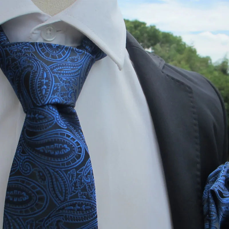 Fashion Men's Classic Paisley Ties Hanky Wedding Business Neckties Qme rt-3