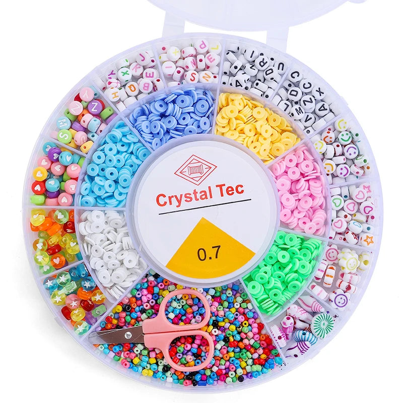 Clay Beads Bracelet Making Kit Seed Letter Alphabet DIY Art Craft Beads Kit with Charms for Jewelry Making Crafts Gifts 8 Styles Qme kit 2