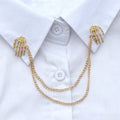 New Brooches Punk Skull Shirt Collar Pins Retro Fashion Men and Women Steampunk Charm Palm Universal Retro Chain Brooch Qme Gold-color