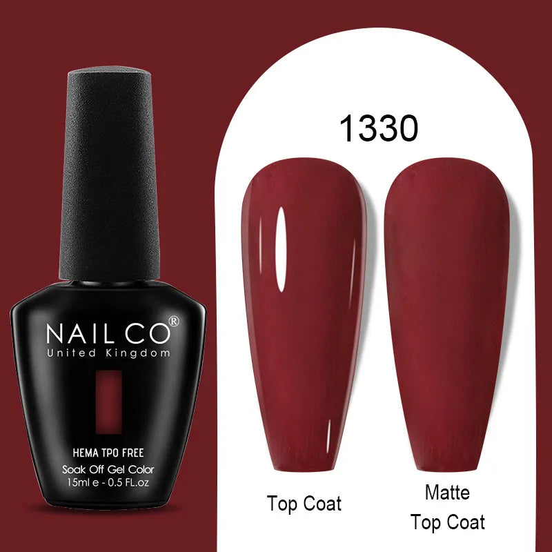 Nailco Jelly Gel Nail Polish Transparent Varnishes 44 Colors Red Pink