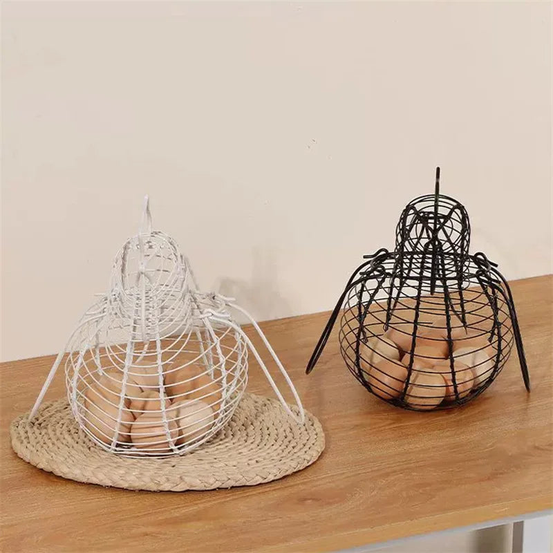 Vegetables Fruit Container Organizer Rack Basket Iron Art Eggs Qme