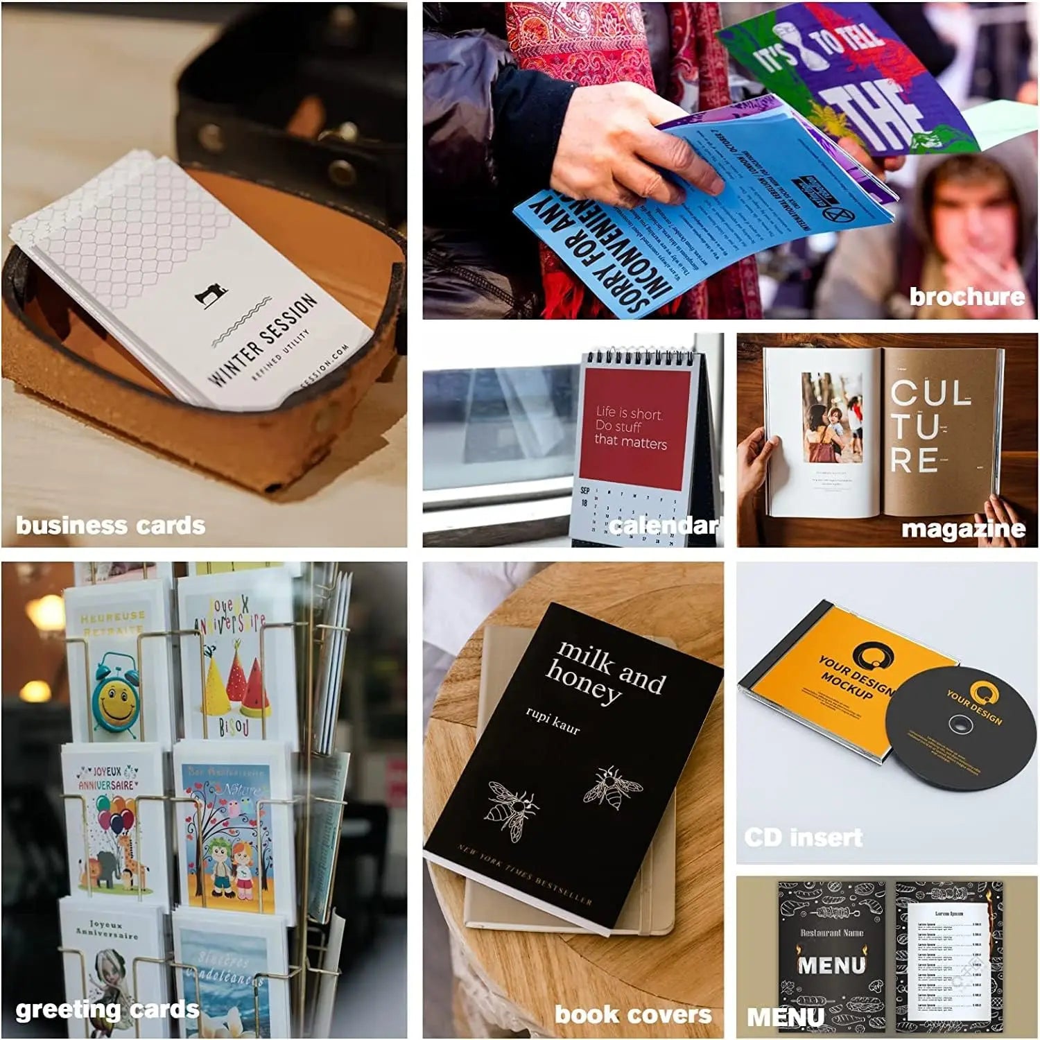 A4Matte Photo Paper, 8.27x11.69in Inkjet Photo Printer Paper, Picture Paper for Photos, Calendars, Brochures, Cards, Menus200gsm Qme