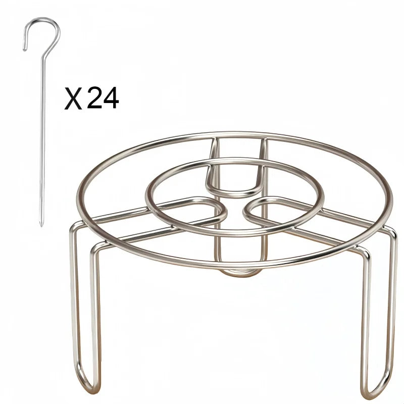 Stainless Steel Vertical Grill Rack Detachable String Grill Vertical Barbecue Skewer Bracket 12/24/36/48 Skewer Holder Qme 24